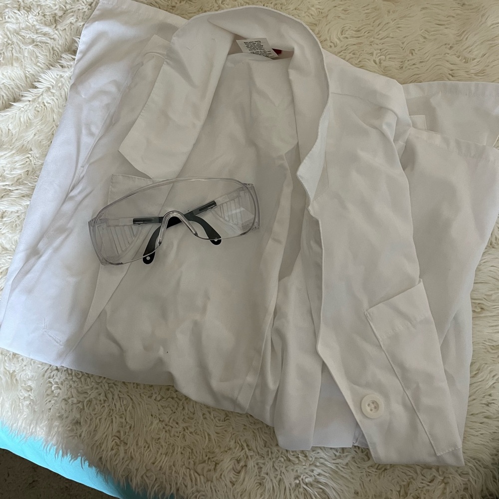Lab coat and glasses